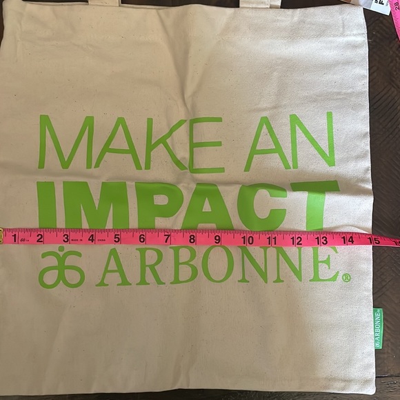 ARBONNE logo’d organic cotton fabric canvas bag NWT - Picture 2 of 6